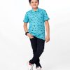 Blue Pique Polo Shirt
