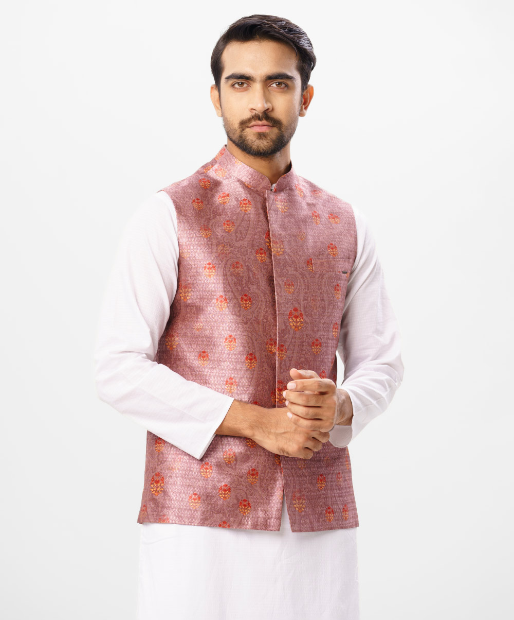 Onion Pink Art-Silk Waistcoat