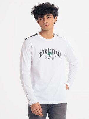 White Cotton Long Sleeve T-shirt