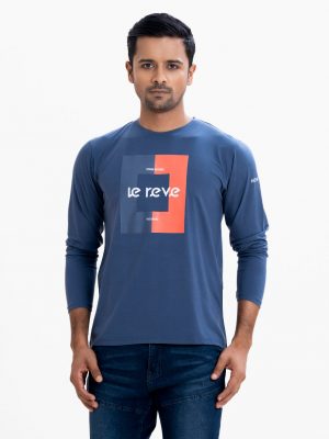 Men's t-shirt in cotton single jersey fabric. Crew neck, long sleeves and Le Reve logo print at front.