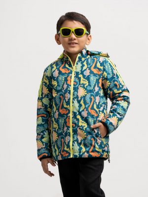 Long-sleeved taffeta hoodie jacket with zipper-closed patch pockets.Long-sleeved taffeta hoodie jacket with zipper-closed patch pockets.